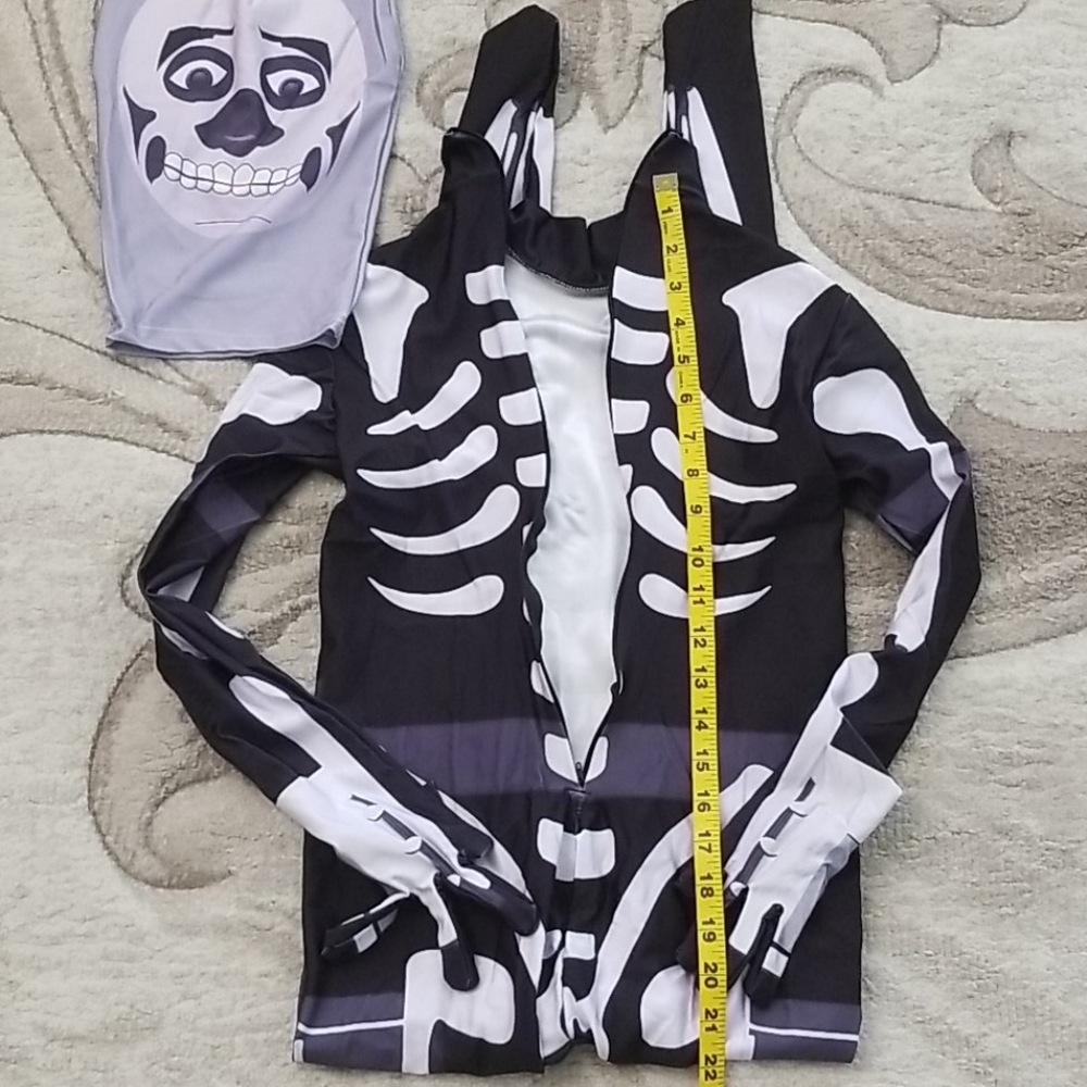 Kids Halloween Skeleton Bodysuit, L - Picture 5 of 6